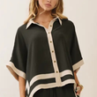 Load image into Gallery viewer, Carisa Contrast Top - Black
