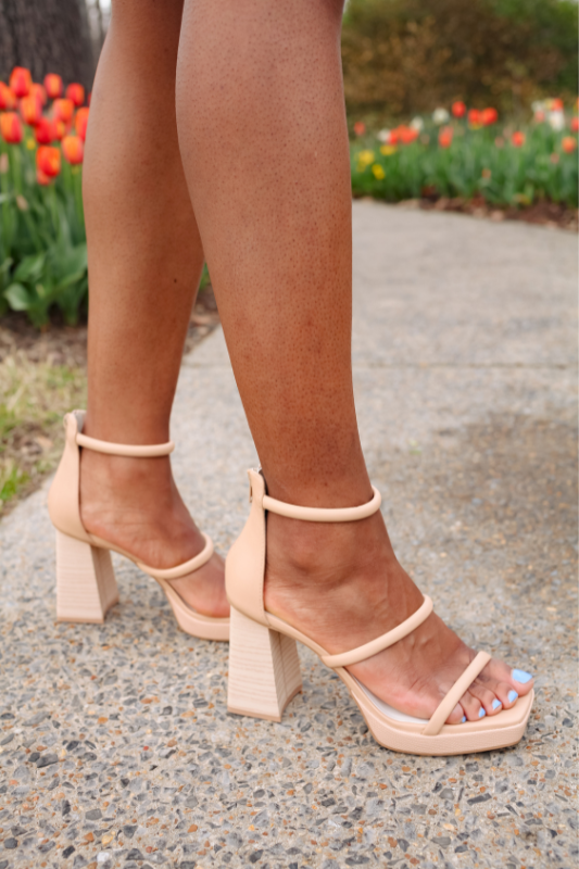 Aisa Platform Heels - Nude