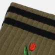 Load image into Gallery viewer, Tulip Embroidered Socks- Olive
