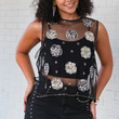 Load image into Gallery viewer, Skylar Beaded Mesh Top
