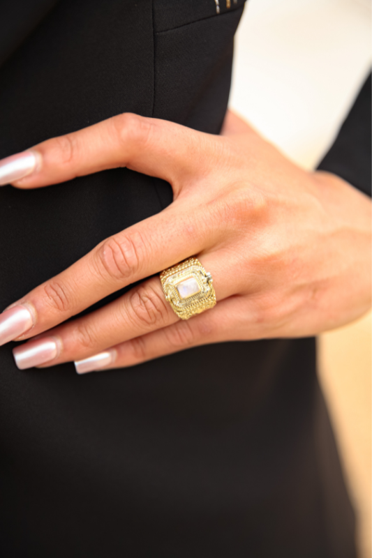Moonstone Poison Ring