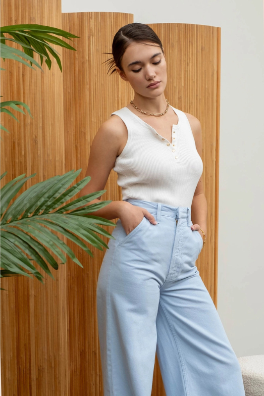 Willow Crop Knit Top - White