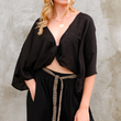 Load image into Gallery viewer, Mina Knot Top- Black
