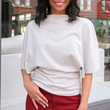 Load image into Gallery viewer, Ivy Mock Neck Top - Cream
