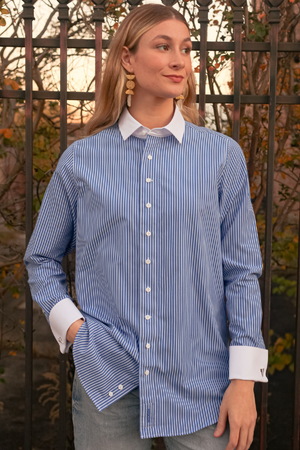 Lauren Boyfriend Shirt - Blue Stripe