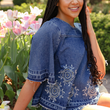 Load image into Gallery viewer, Jennifer Embroidered Denim Top

