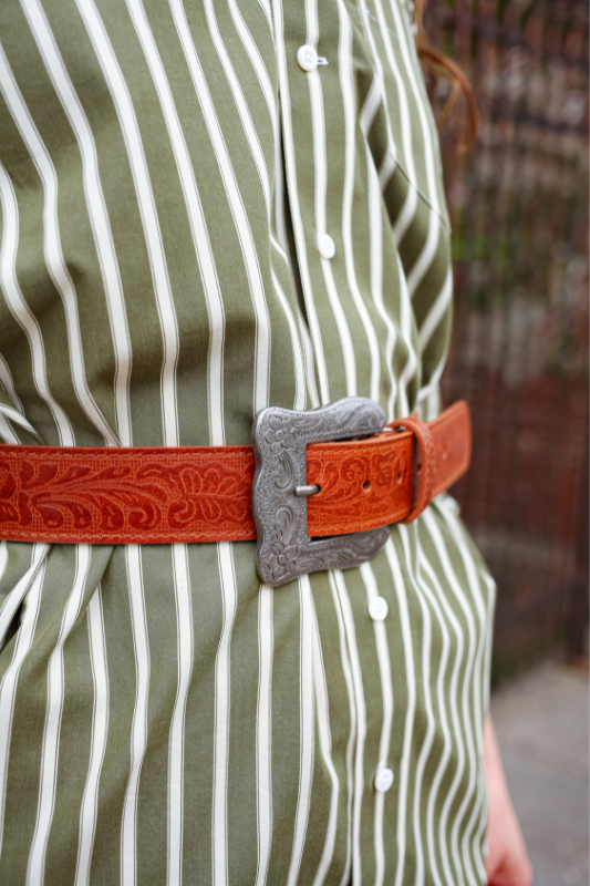 Western Square Buckle Belt