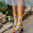 Load image into Gallery viewer, Calla Lily Ruffle Sheer Sock
