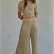 Load image into Gallery viewer, Demi Sweater Flare Pant- Tan
