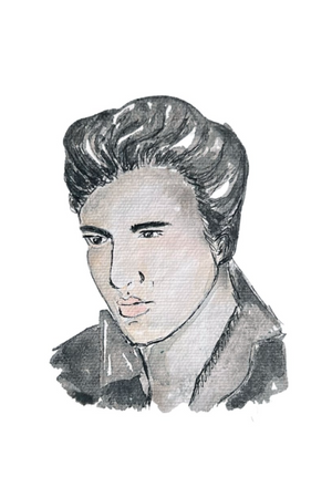 Elvis Watercolor Ornament