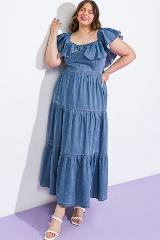 Eloise Denim Maxi - PLUS<br>***Last One***