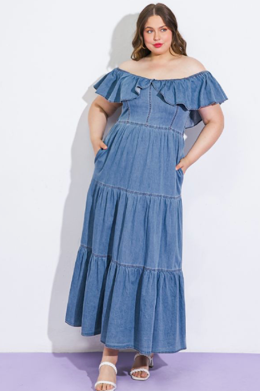 Eloise Denim Maxi - PLUS<br>***Last One***