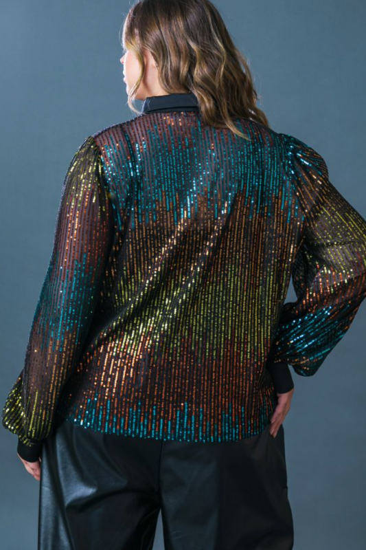 Brooke Sequin Blouse - PLUS