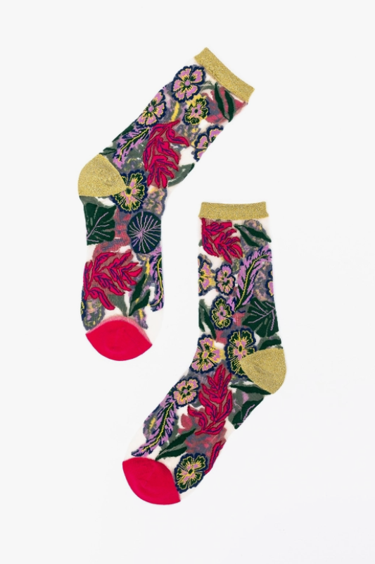 Festive Floral Sheer Sock