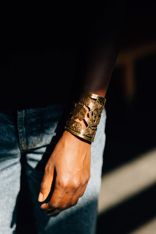 Floral Cut-out Cuff