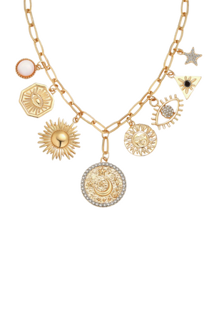 Celestial Coin & Charm Necklace