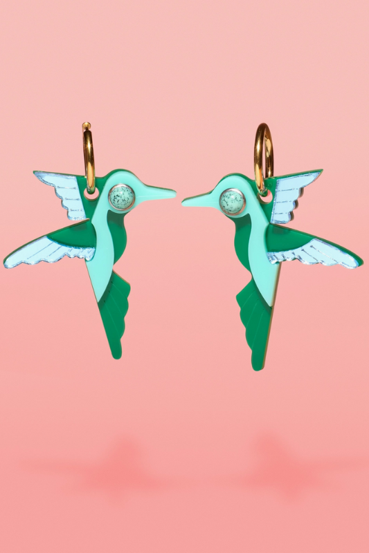 Hummingbird Hoop Earrings