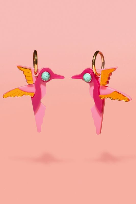 Hummingbird Hoop Earrings