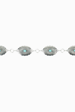 Turquoise Oval Chain Belt
