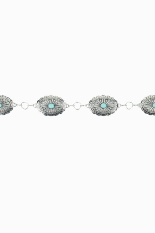 Turquoise Oval Chain Belt
