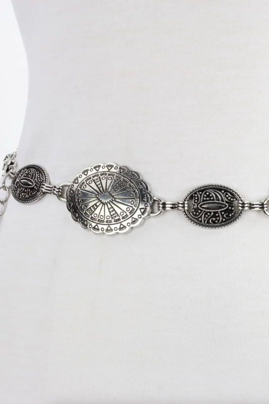 Silver Oval Chain Belt