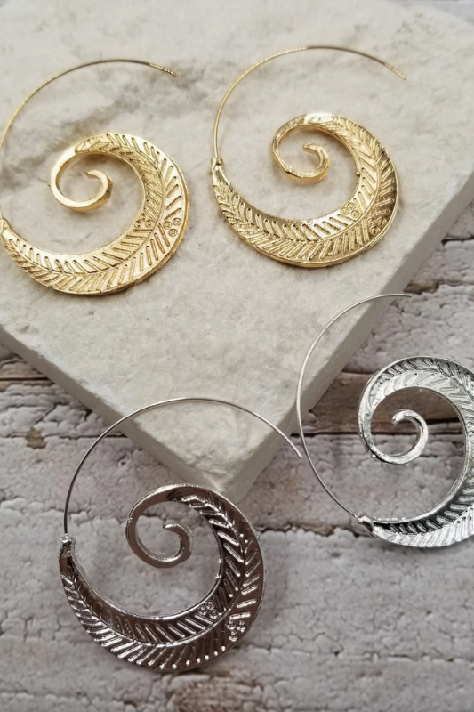 Spiral Leaf Earrings