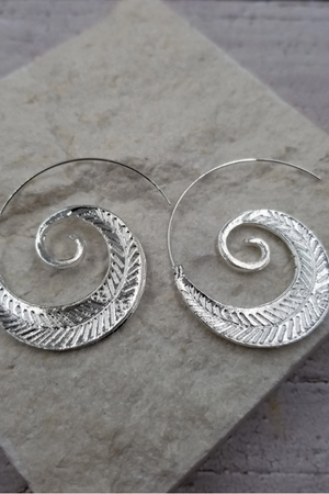 Spiral Leaf Earrings