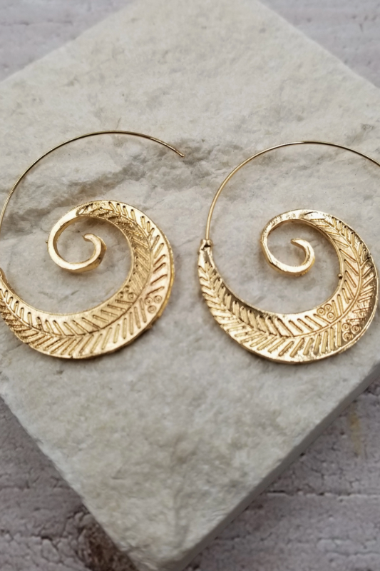 Spiral Leaf Earrings