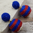 Load image into Gallery viewer, Patriotic Pom Pom Earrings
