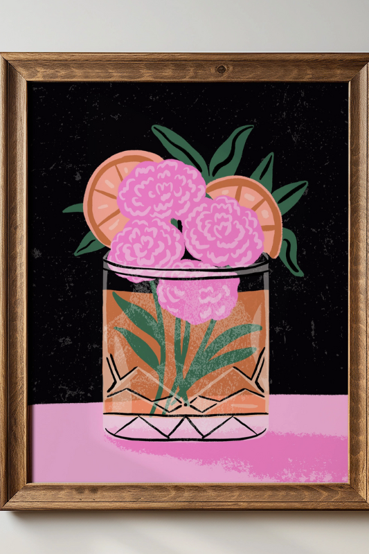 Whiskey Sour Floral Cocktail