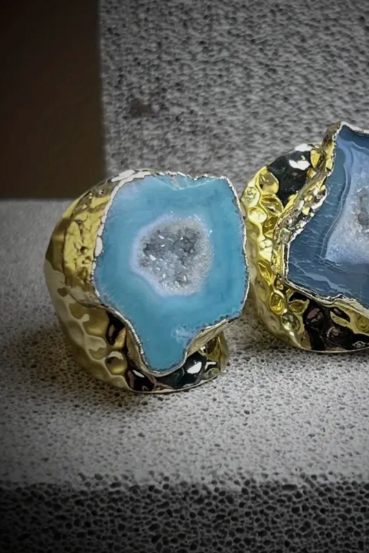 Natural Agate Gem Ring