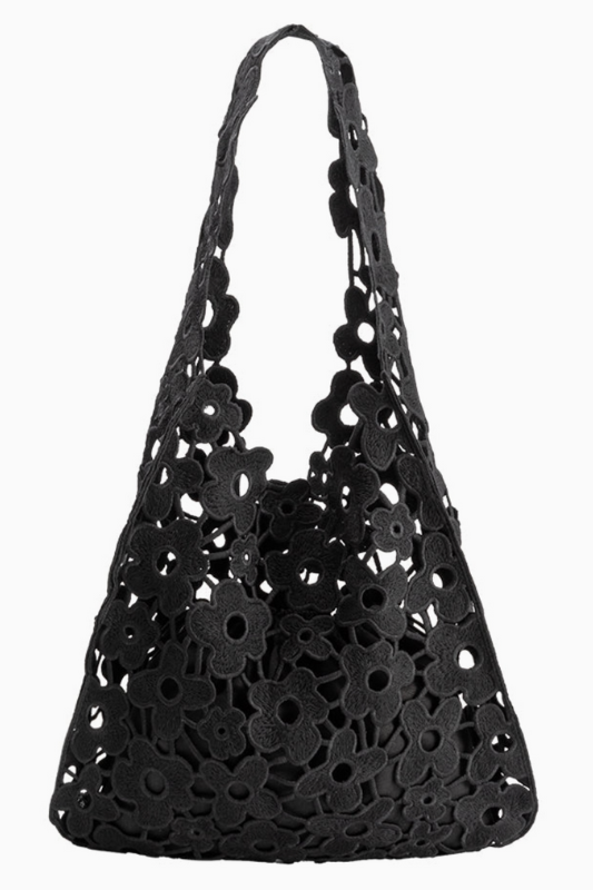 Aster Floral Tote - Black