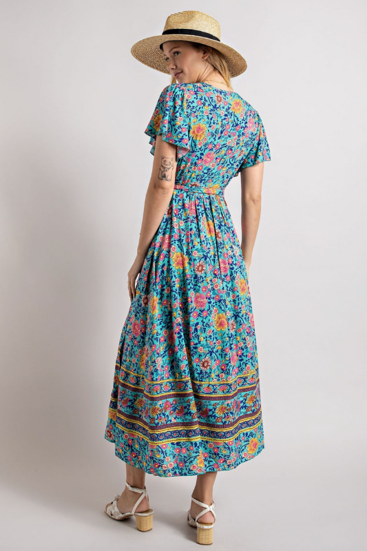 Gentry Flutter Sleeve Wrap Dress