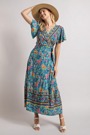 Gentry Flutter Sleeve Wrap Dress