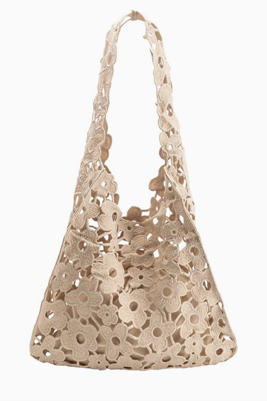 Aster Floral Tote - Taupe