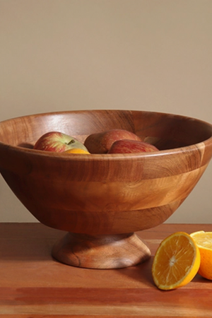 Wood Pedestal Bowl