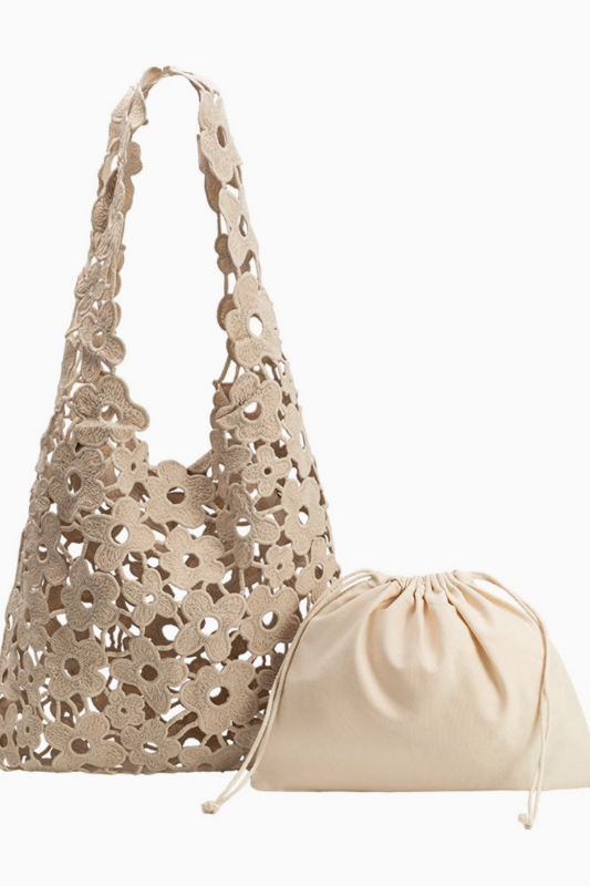 Aster Floral Tote - Taupe
