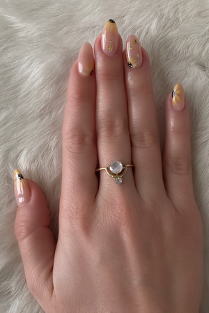 Cradled Moonstone Ring
