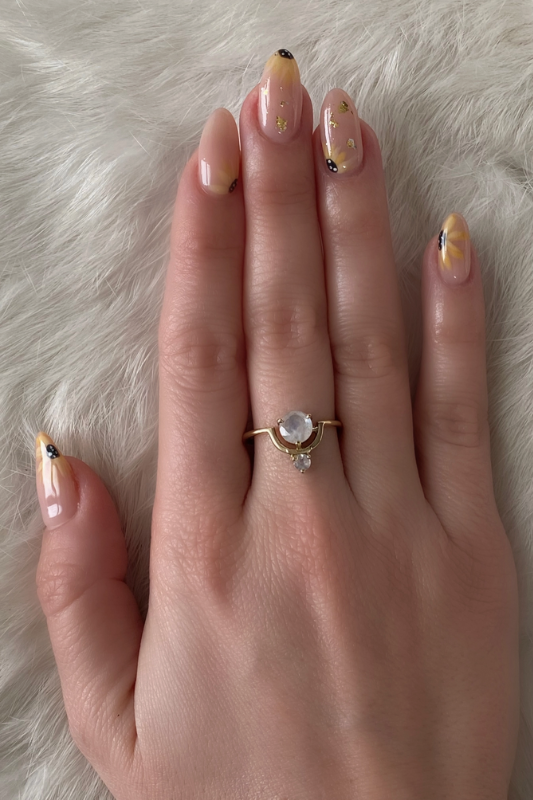 Cradled Moonstone Ring