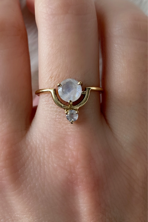 Cradled Moonstone Ring