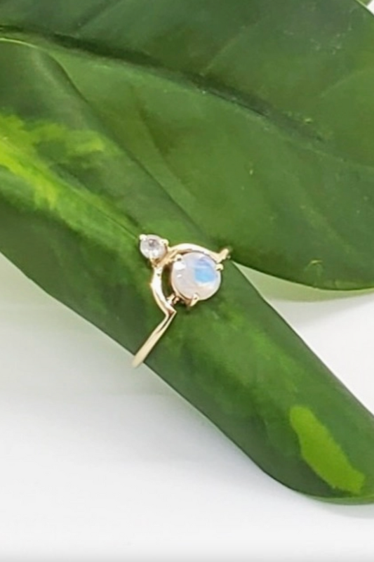 Cradled Moonstone Ring