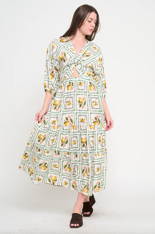 Lemon Grove Delight Maxi Dress