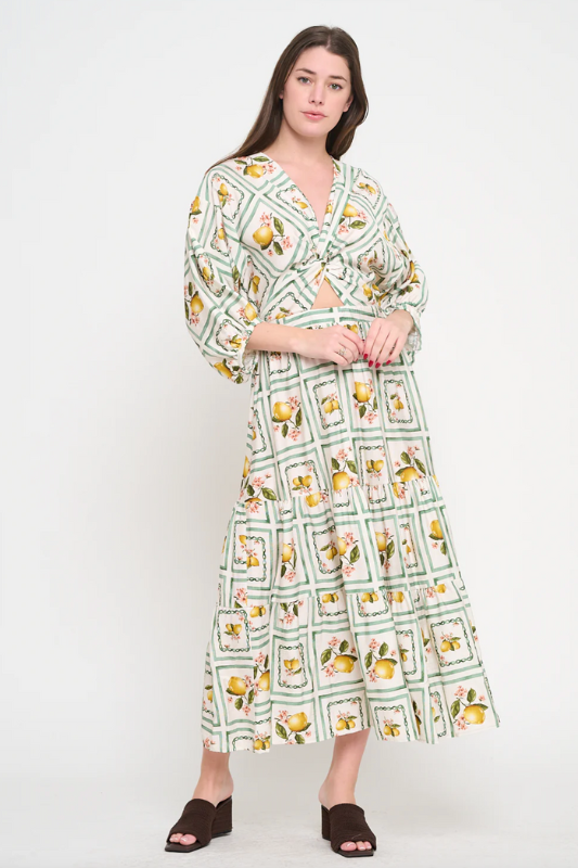 Lemon Grove Delight Maxi Dress