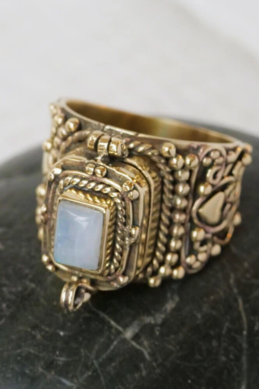 Moonstone Poison Ring