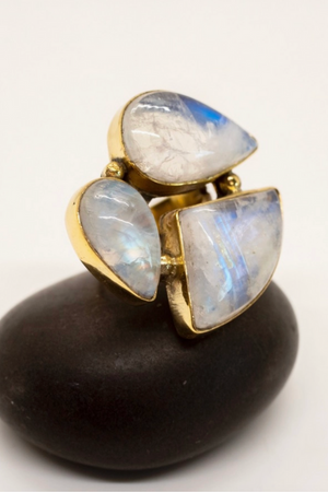 Moonstone Cluster Ring