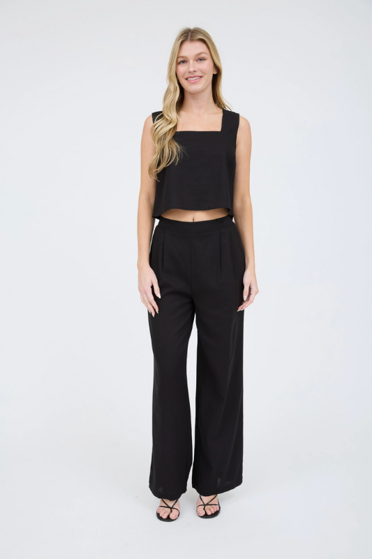 Shailene Linen Pant - Black