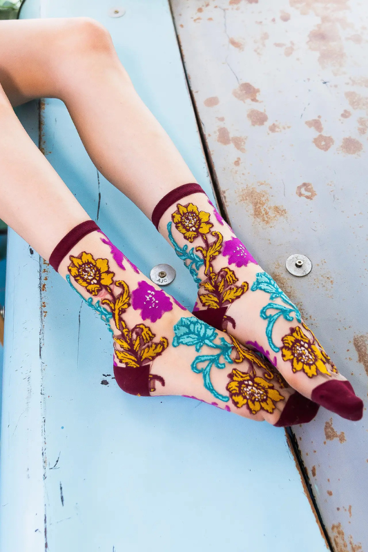 Gem Garden Sheer Socks