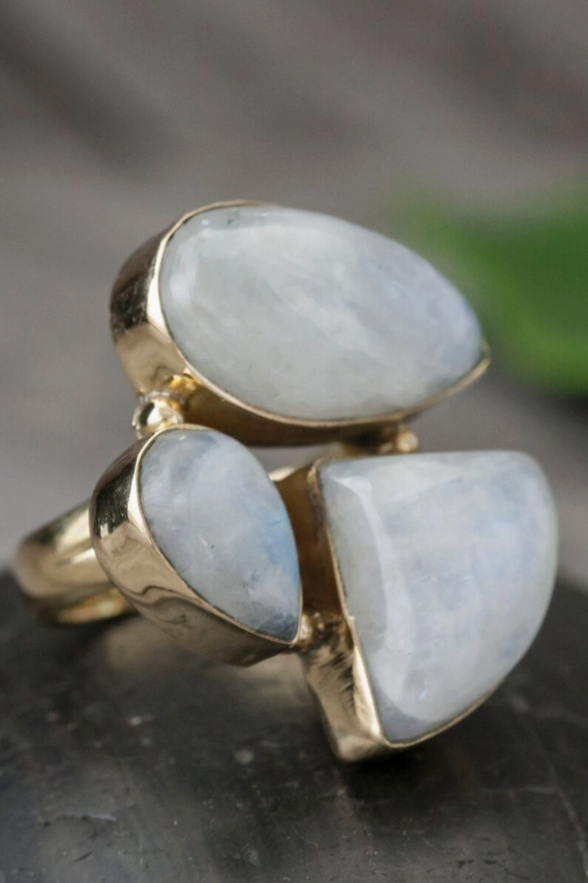 Moonstone Cluster Ring