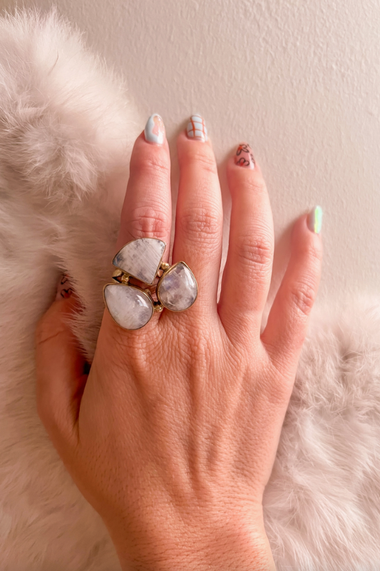 Moonstone Cluster Ring