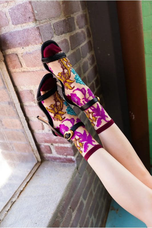 Gem Garden Sheer Socks
